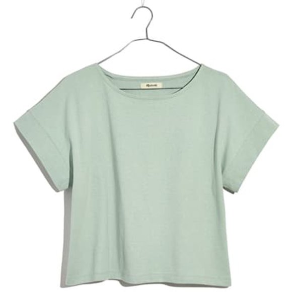 Madewell Tops - NWT Madewell Boxy Crop Top in Sage Mist Large